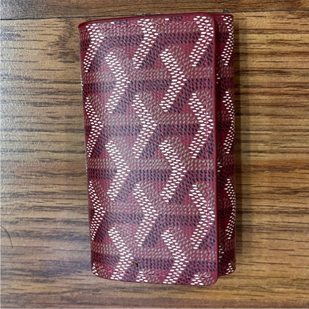 Goyard Burgundy Key Holder with Gold Accents